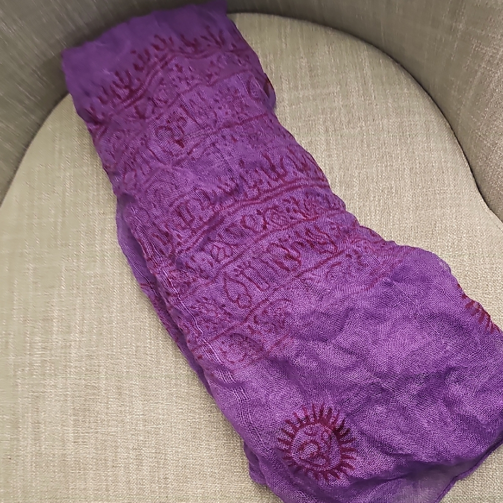 Raj Purple Gauze Om Scarf